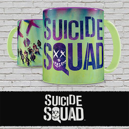 TAZA DC COMICS SUICIDE SQUAD LOGO Y PERSONAJES