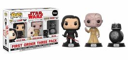 PACK FIGURAS POP STAR WARS EPISODIO VIII THE LAST JEDI FIRST ORDER THREE PACK 9 CM