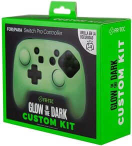 PRO CONTROLLER CUSTOM KIT GLOW IN THE DARK FUNDA + GRIPS SWITCH