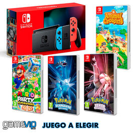 CONSOLA NINTENDO SWITCH JOY-CON AZUL Y ROJO NEON (2019) + JUEGO A ELEGIR*
