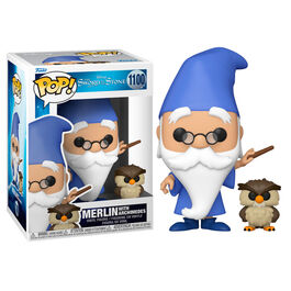 FIGURA POP MERLIN EL ENCANTADOR (THE SWORD AND THE STONE) MERLIN WITH ARCHIMEDES 9 CM