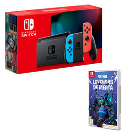 CONSOLA NINTENDO SWITCH JOY-CON AZUL Y ROJO NEON (2019) + FORTNITE LEYENDAS DE MENTA SWITCH