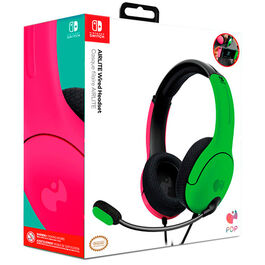 AURICULARES HEADSET PDP LVL40 WIRED STEREO ROSA Y VERDE GAMING LICENCIADO SWITCH