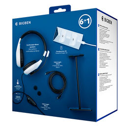 BIGBEN ESSENTIAL PACK 5 IN 1 WHITE (HEADSET/SOPORTE HEADSET/BASE DE CARGA 2 DUAL/CABLE USB/2 GRIPS) PS5