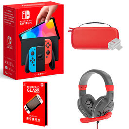 CONSOLA NINTENDO SWITCH OLED AZUL Y ROJO PACK GAMEVIP
