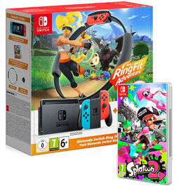 CONSOLA NINTENDO SWITCH JOY-CON AZUL Y ROJO NEON (2019) + RING FIT SWITCH + SPLATOON 2 SWITCH