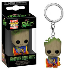 LLAVERO POP MARVEL YO SOY GROOT - GROOT WITH CHEESE PUFFS 4 CM