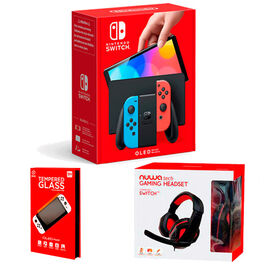CONSOLA NINTENDO SWITCH OLED AZUL Y ROJO PACK GAMEVIP
