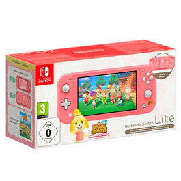CONSOLA NINTENDO SWITCH LITE AZUL CORAL EDICION ANIMAL CROSSING + ANIMAL CROSSING NEW HORIZONS SWITCH