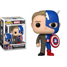 FIGURA POP MARVEL SPLIT CAPITAN AMERICA/STEVE ROGERS 9 CM