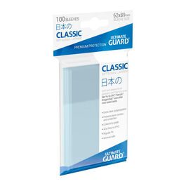 FUNDA ULTIMATE GUARD CLASSIC SOFT SLEEVES TAMAÑO JAPONES TRANSPARENTE 100
