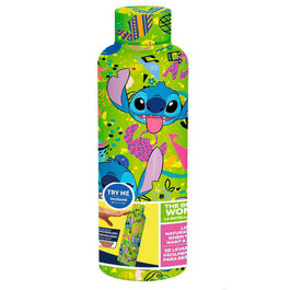BOTELLA TERMO 515 ML STITCH GREEN PARTY ANTIVUELCO