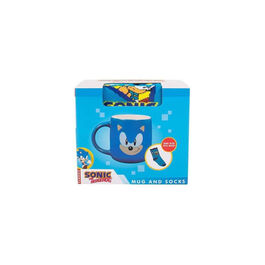 TAZA SONIC AZUL + CALCETINES AZULES